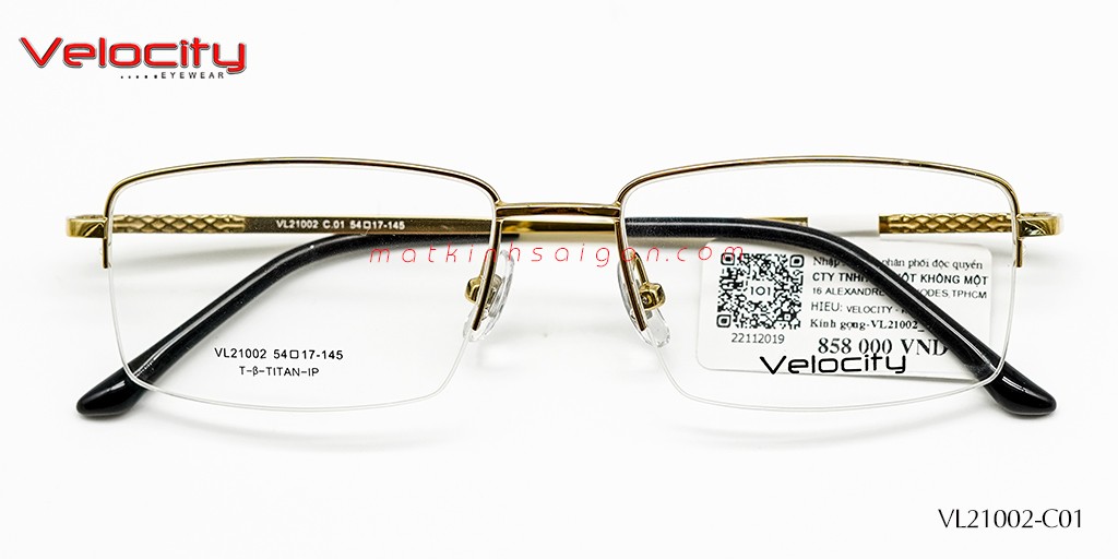GỌNG KÍNH NAM T-β-TITAN  VELOCITY VL21002-C01 - Hover