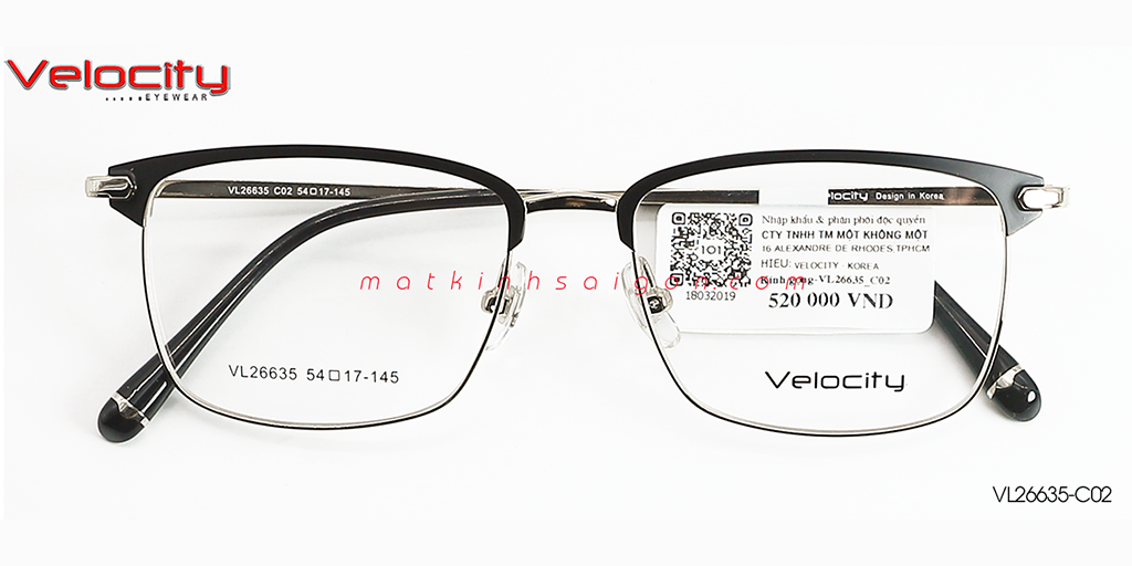 GỌNG KÍNH HỢP KIM VELOCITY VL26635-C02 - Hover