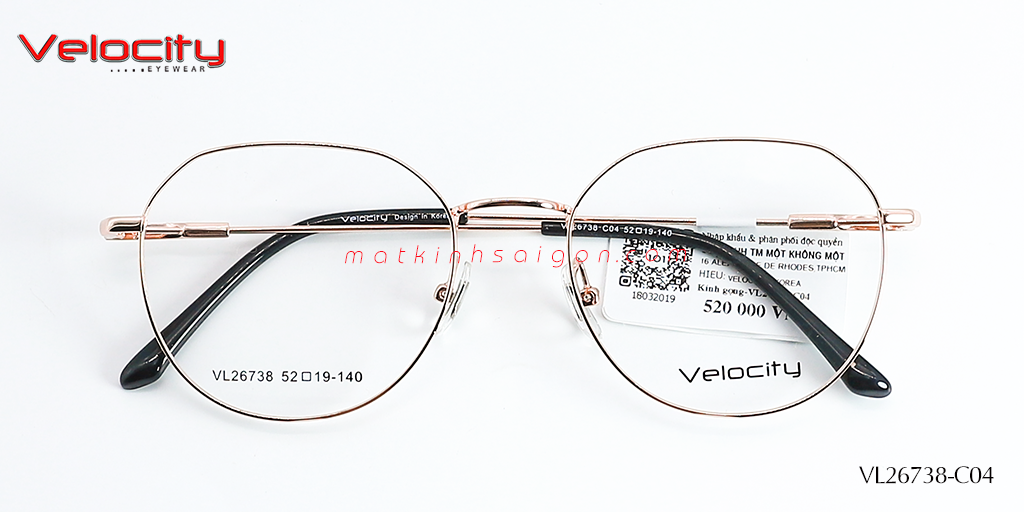 GỌNG KÍNH HỢP KIM VELOCITY VL26738-C04 - Hover