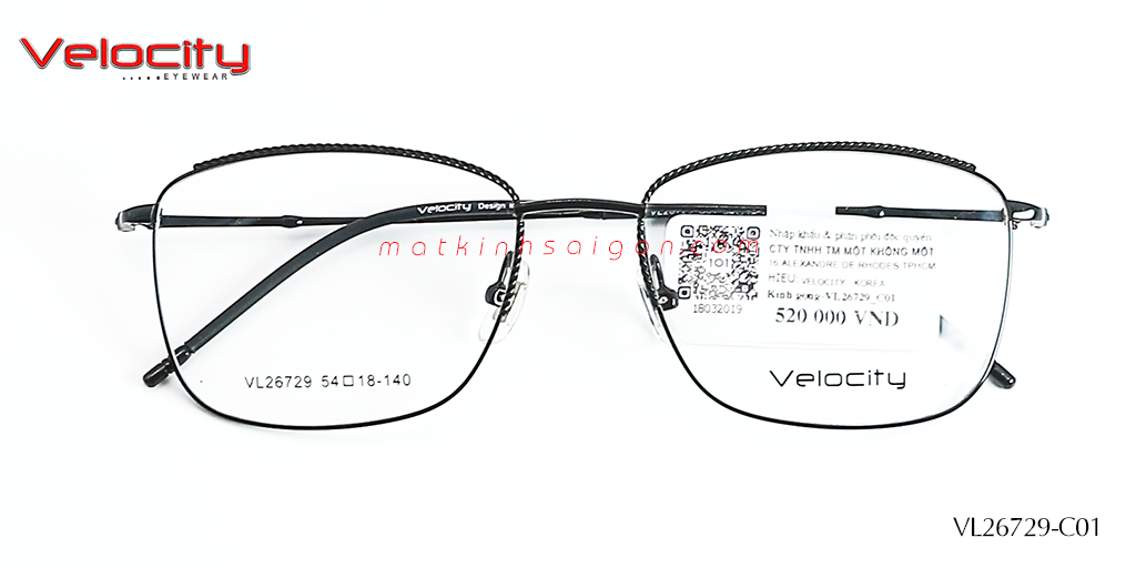 GỌNG KÍNH HỢP KIM VELOCITY VL26729-C01 - Hover