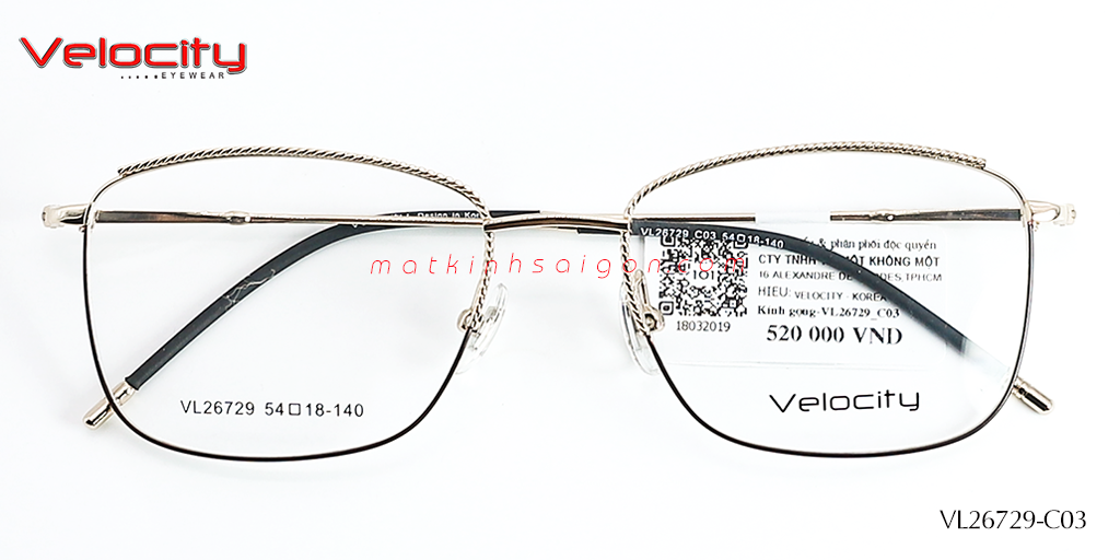 GỌNG KÍNH HỢP KIM VELOCITY VL26729-C03 - Hover