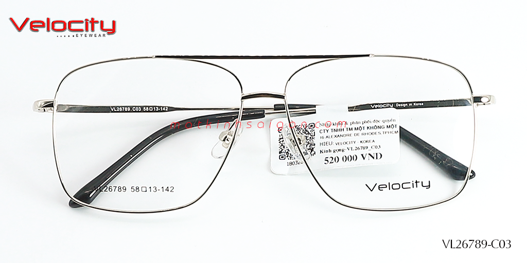 GỌNG KÍNH HỢP KIM VELOCITY VL26789-C03 - Hover