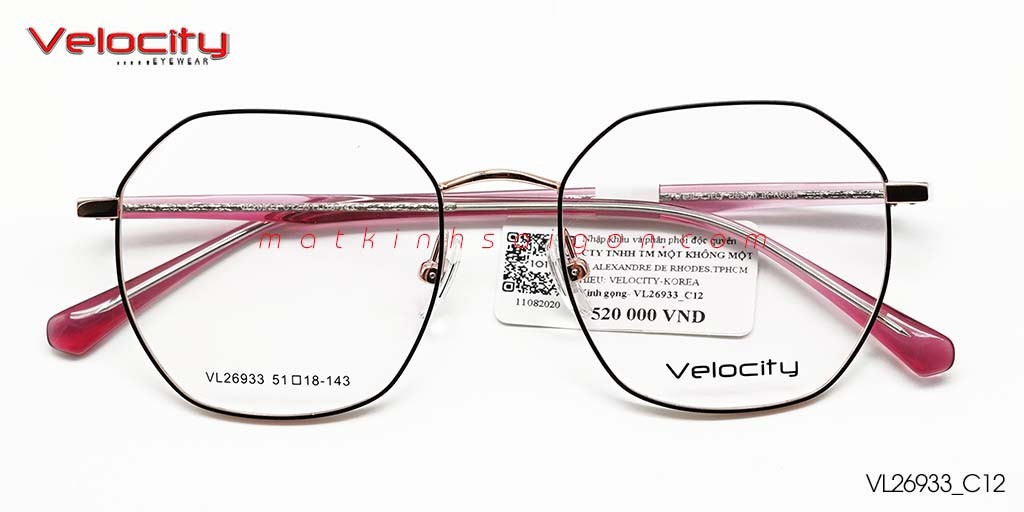 GỌNG KÍNH HỢP KIM VELOCITY VL26933_C12 - Hover