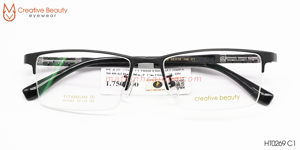 GỌNG KÍNH CREATIVE BEAUTY HT0269 C1 - Hover