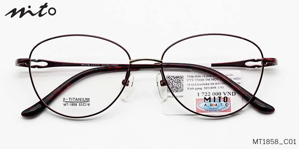 Gọng Kính Nữ Mito B-Titanium MT1858_C01 - Hover