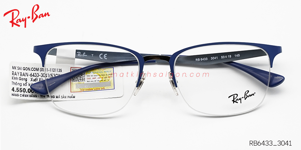 Gọng Kính Hợp Kim Metal RayBan RB6433_3041 - Hover